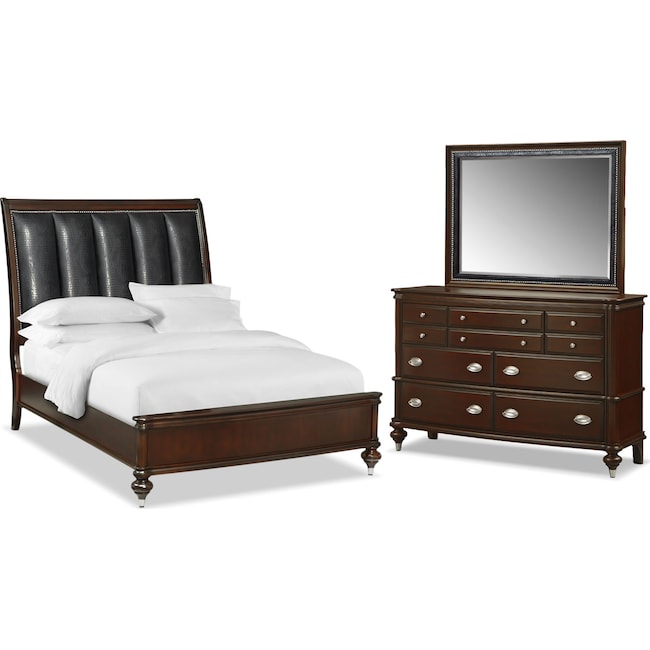 Esquire 5 Piece Bedroom Set With Dresser And Mirror