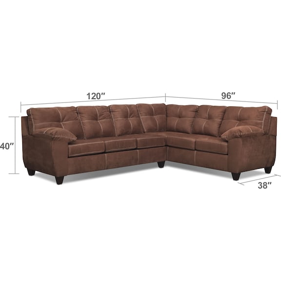 Living Room Furniture - Ricardo 2-Piece Sleeper Sectional