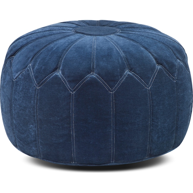 Hobbs Pouf Blue Value City Furniture and Mattresses
