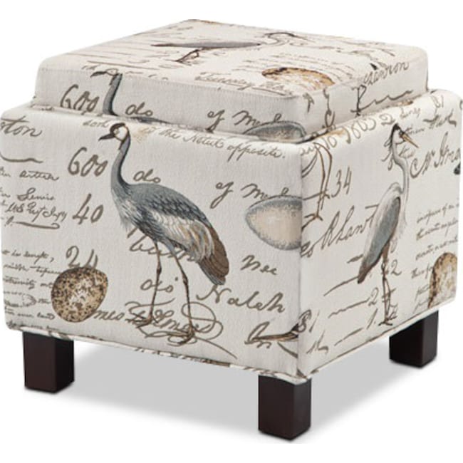 Hayes Storage Ottoman With 2 Pillows Birds Value City