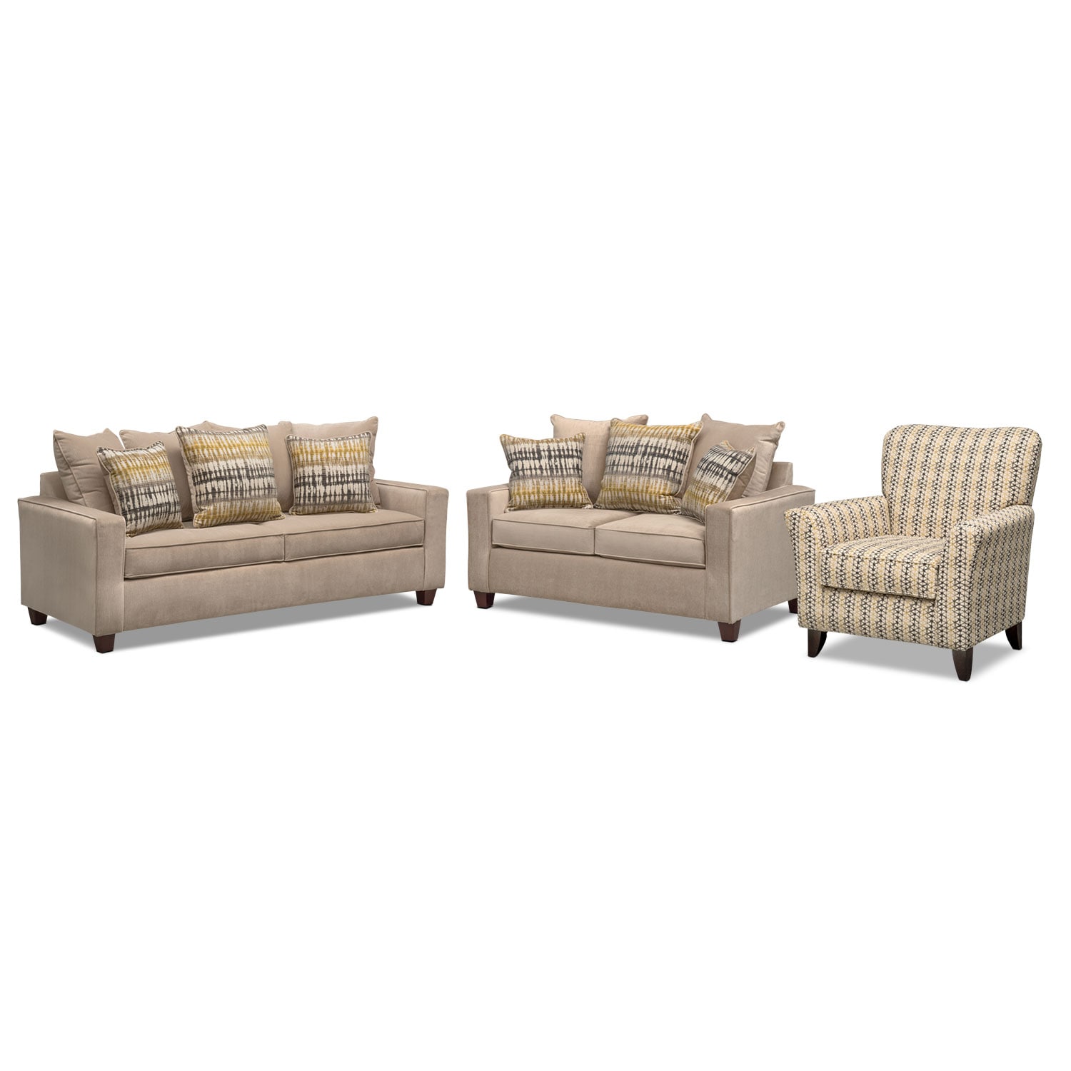 Bryden Sofa Loveseat And Accent Chair