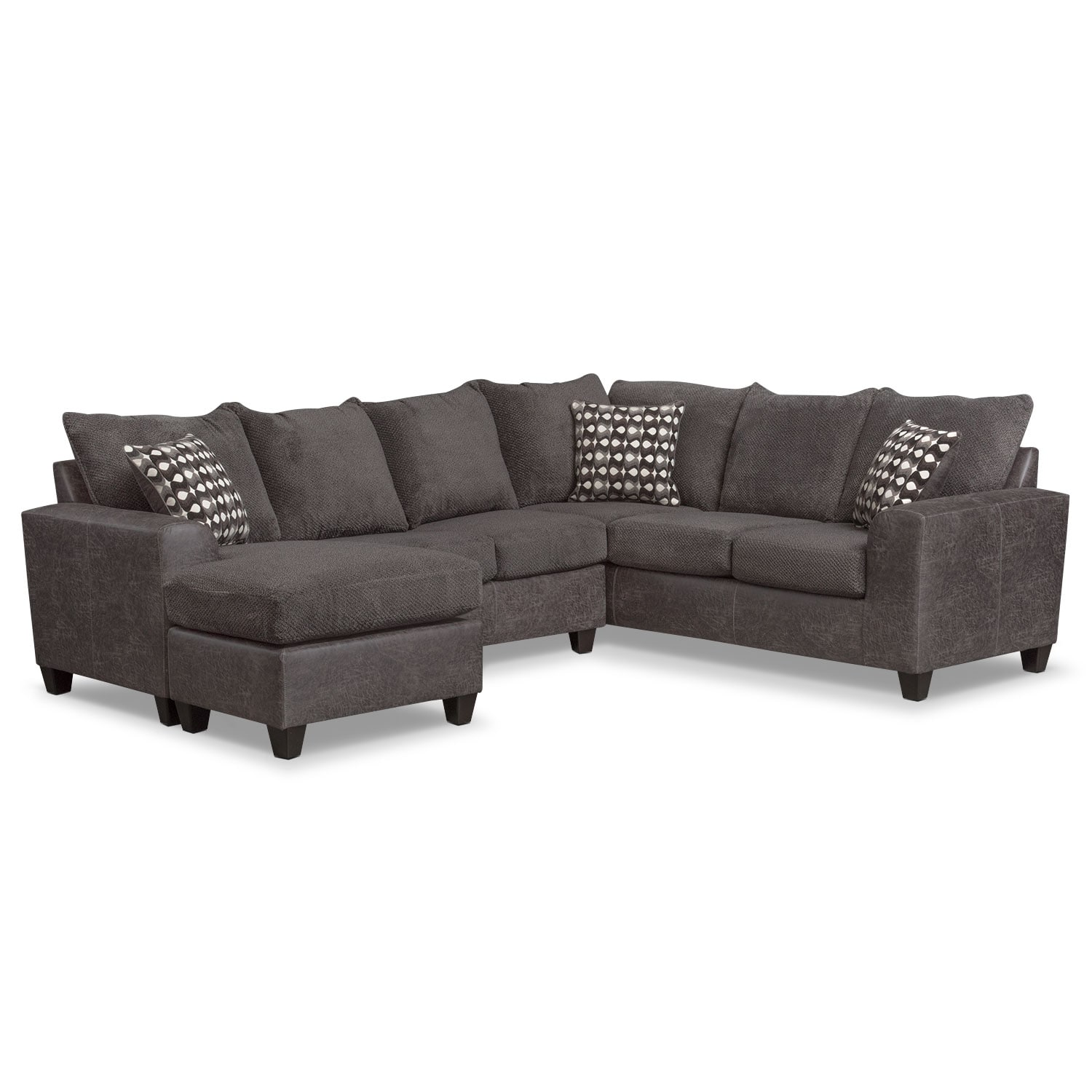 Brando 3 Piece Sectional With Modular Chaise