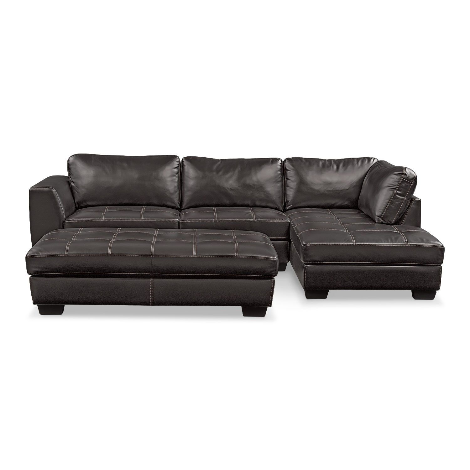 Santana 2 Piece Sectional With Chaise And Ottoman Value City