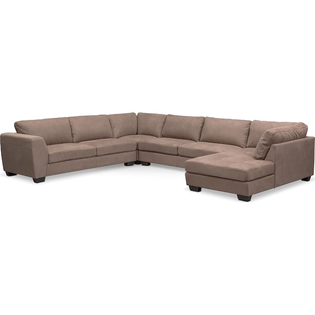 Santana 4Piece Sectional with RightFacing Chaise Taupe Value City