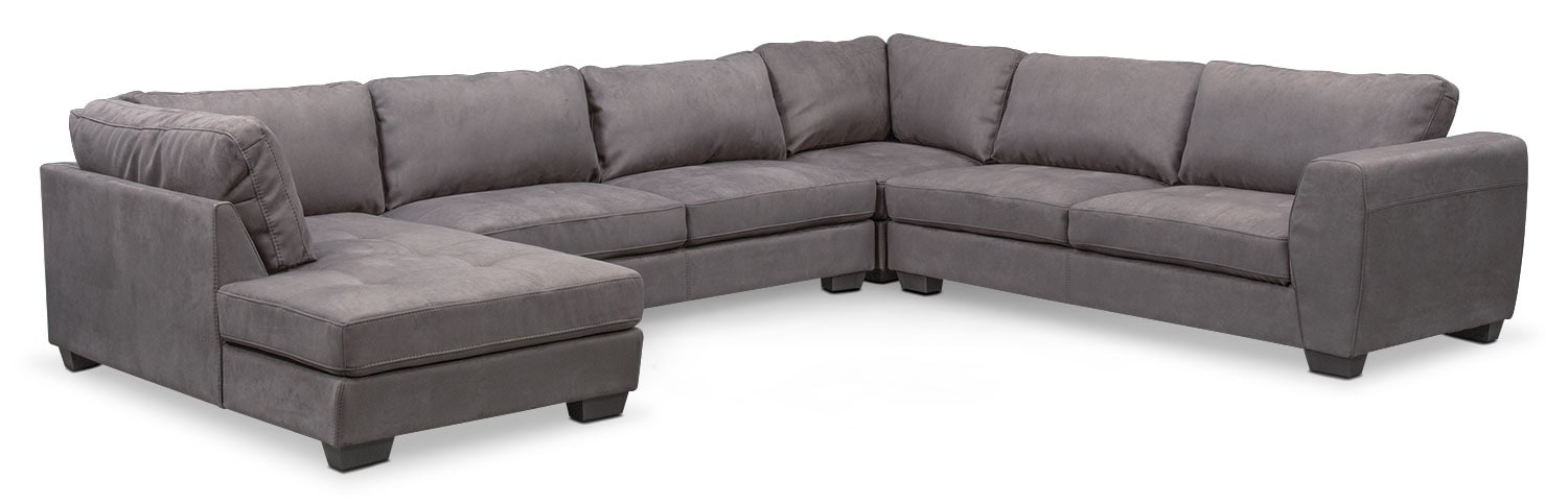 Santana 4 Piece Sectional With Chaise Value City Furniture And Santana 4 Piece Sectional With Chaise