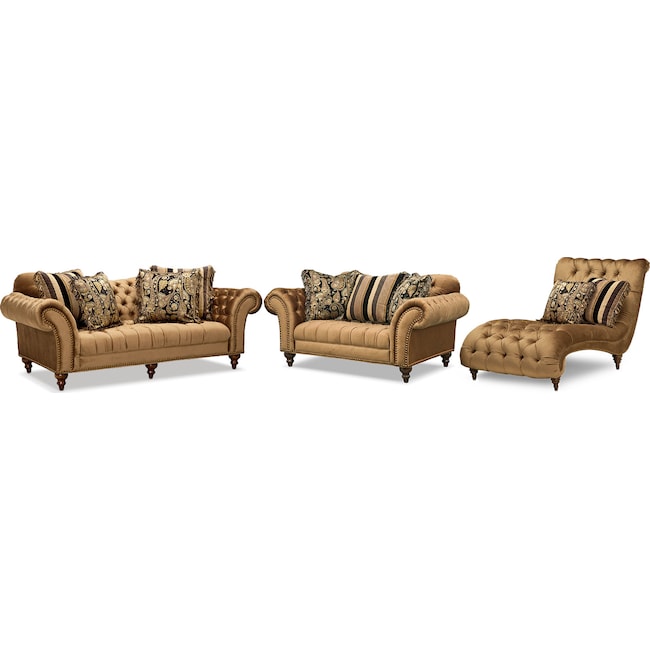 Brittney Sofa Loveseat And Chaise