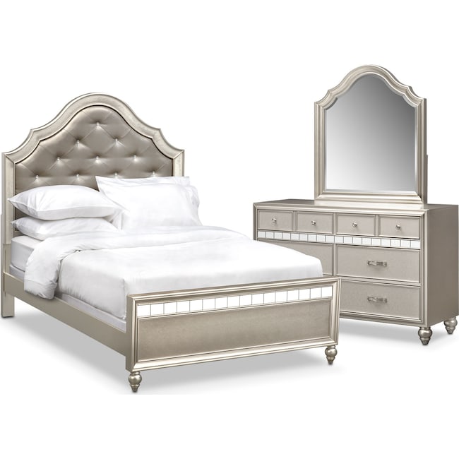 serena youth 5-piece full bedroom set - platinum | value city