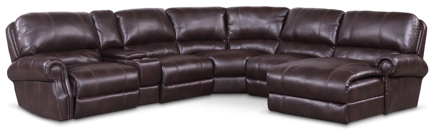 Dartmouth 6 Piece Power Reclining Sectional With 2 Reclining Seats