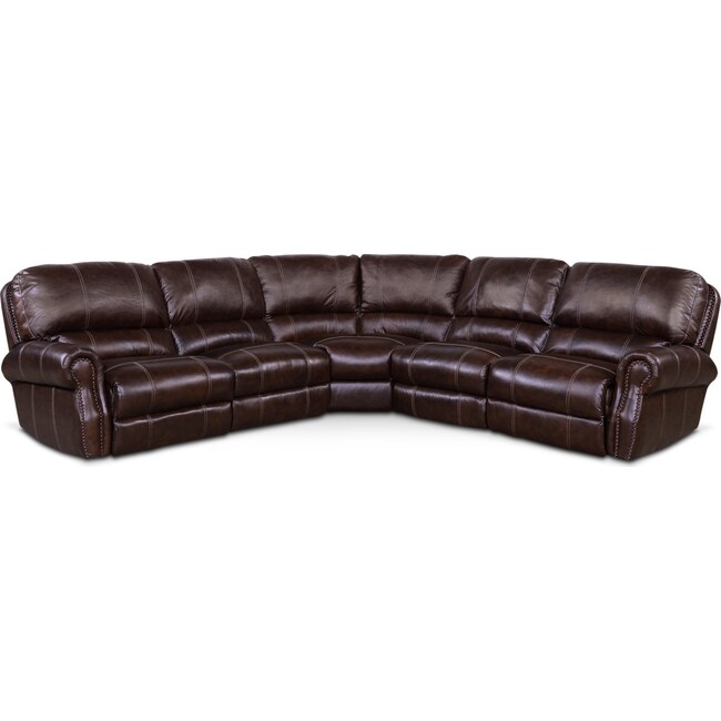 Living Room Furniture - Dartmouth 5-Piece Power Reclining Sectional with 3 Reclining Seats