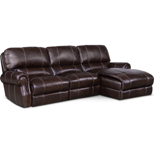 Dartmouth 3 Piece Dual Power Reclining Sectional With Chaise And 1