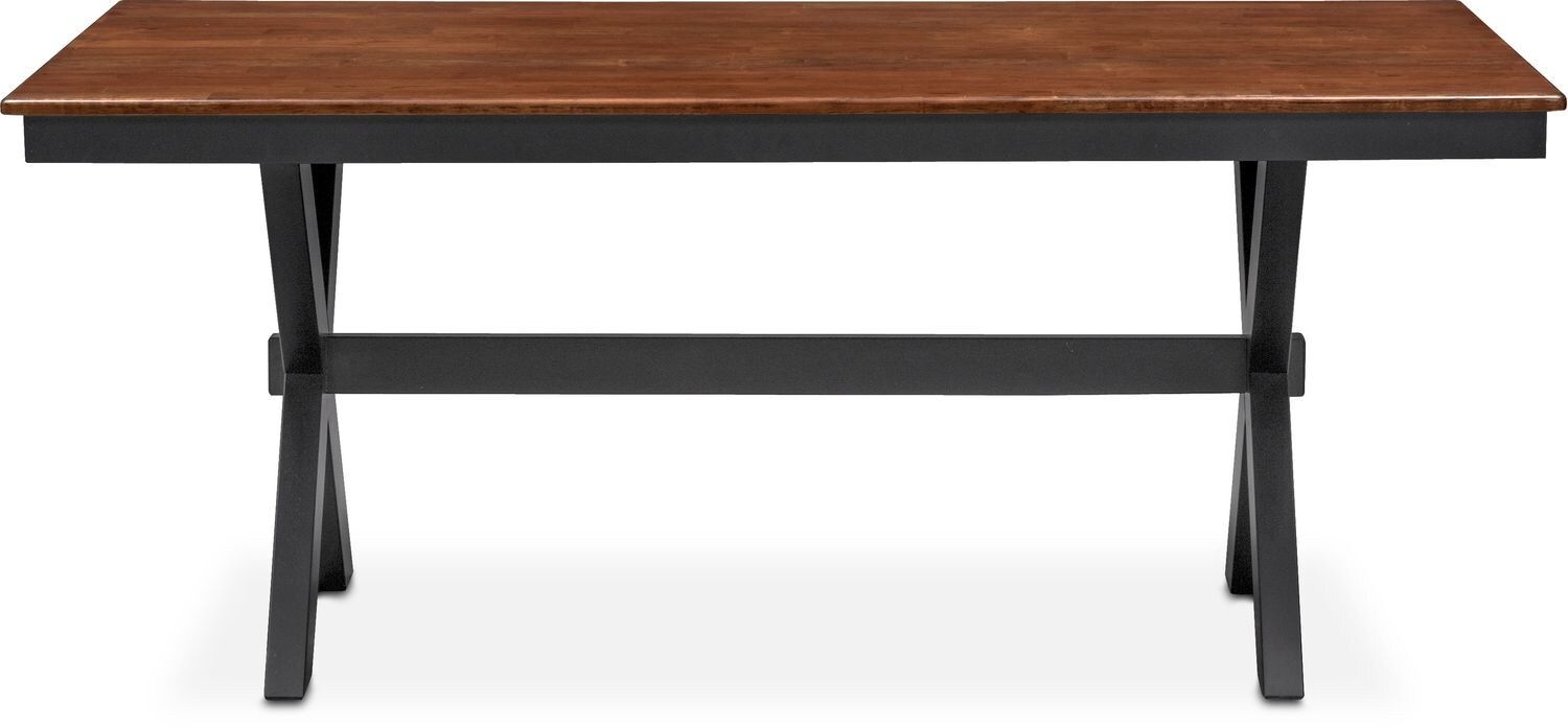 Nantucket Trestle Table Black And Cherry Value City Furniture Click To Change Image