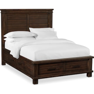 Toronto Pecan Storage Bed | Value City Furniture and Mattresses