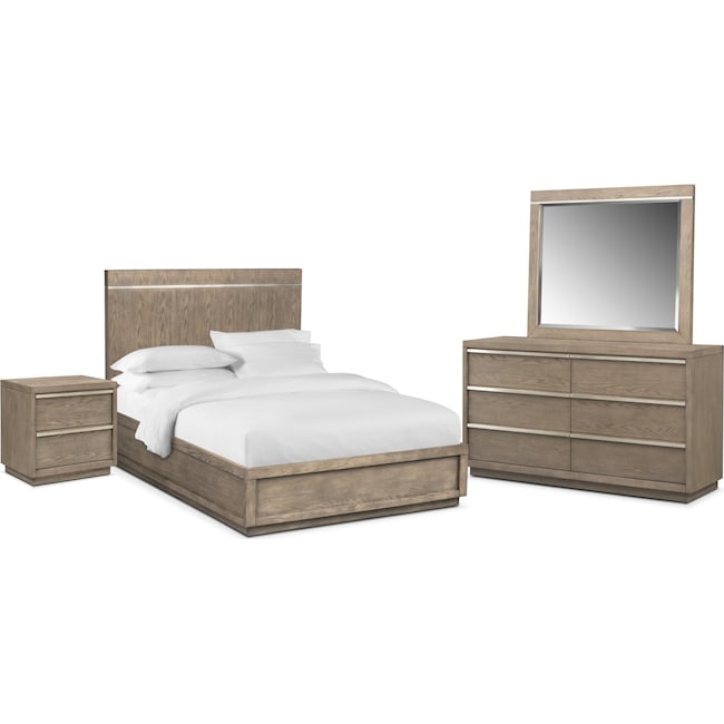 Gavin 6Piece Queen Bedroom Set Graystone Value City Furniture and