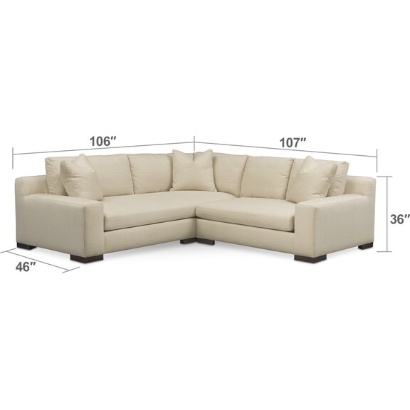 Living Room Furniture - Ethan Cumulus 2-Piece Sectional with Right-Facing Loveseat - Anders Cloud