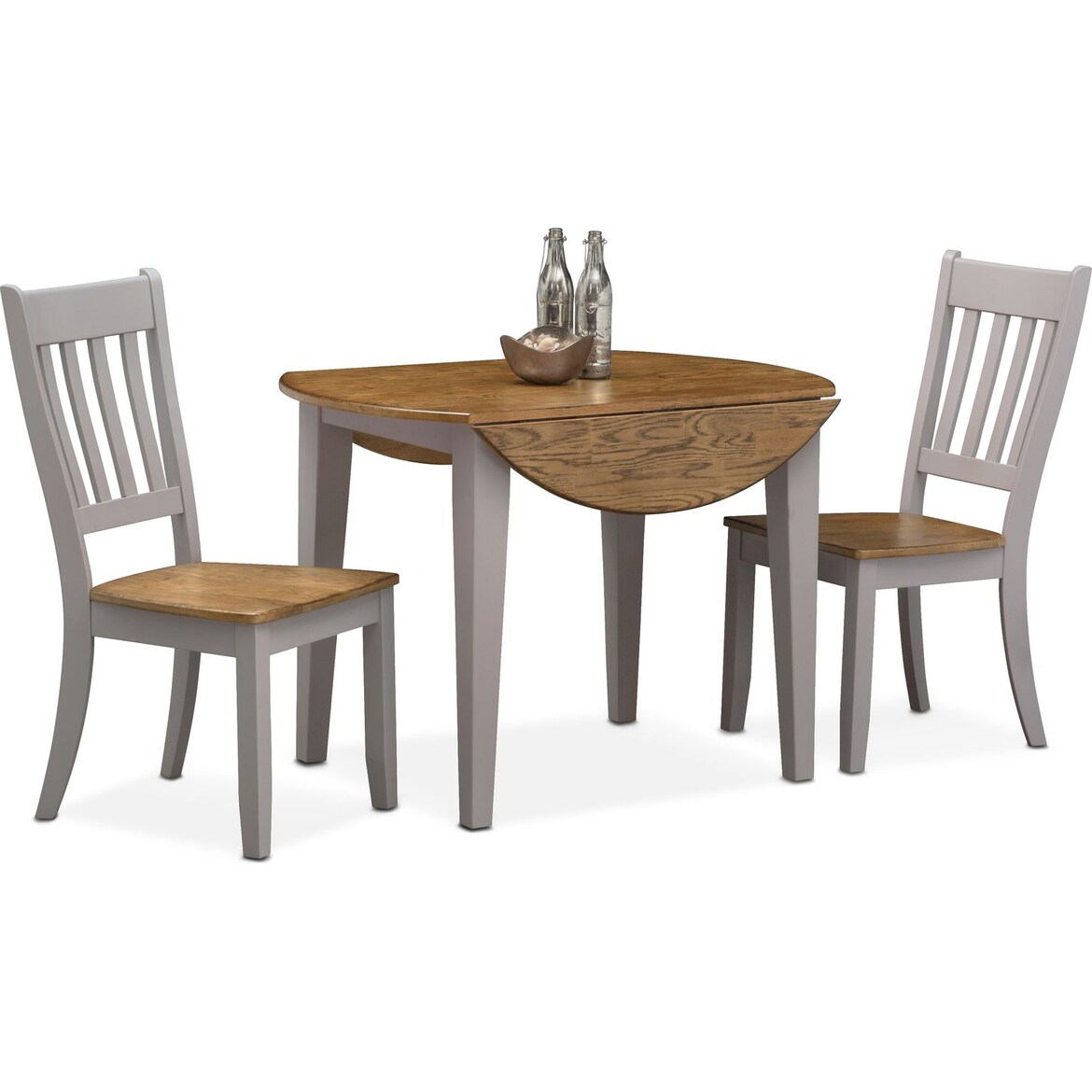 Nantucket DropLeaf Dining Table and 2 SlatBack Dining Chairs Value