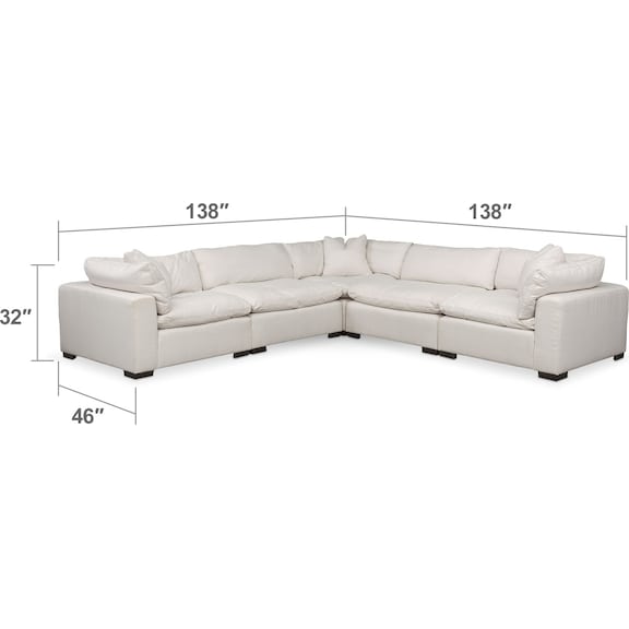 Plush 5Piece Sectional Anders Ivory Value City Furniture and