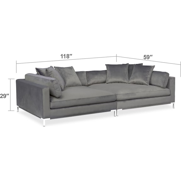 Moda 2Piece Sofa Gray Value City Furniture and Mattresses