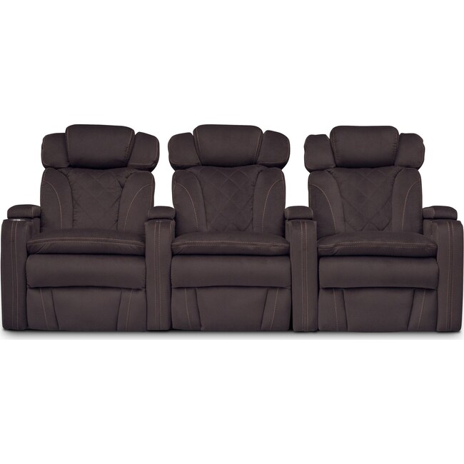 Living Room Furniture - Fiero 3-Piece Dual-Power Reclining Home Theater Sectional