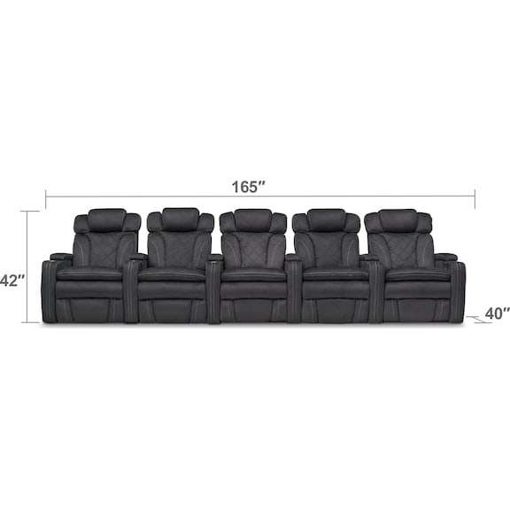 Living Room Furniture - Fierro 5-Piece Power Reclining Sectional