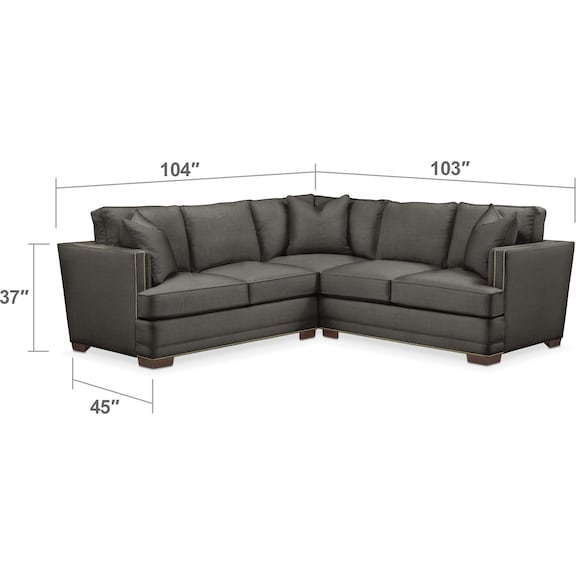 Living Room Furniture - Arden 2-Piece Small Sectional