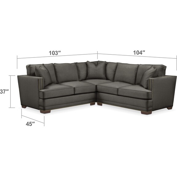 Living Room Furniture - Arden 2-Piece Small Sectional