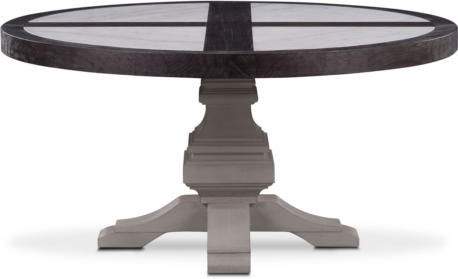 Lancaster Round Marble Top Table Truffle With Water White Base