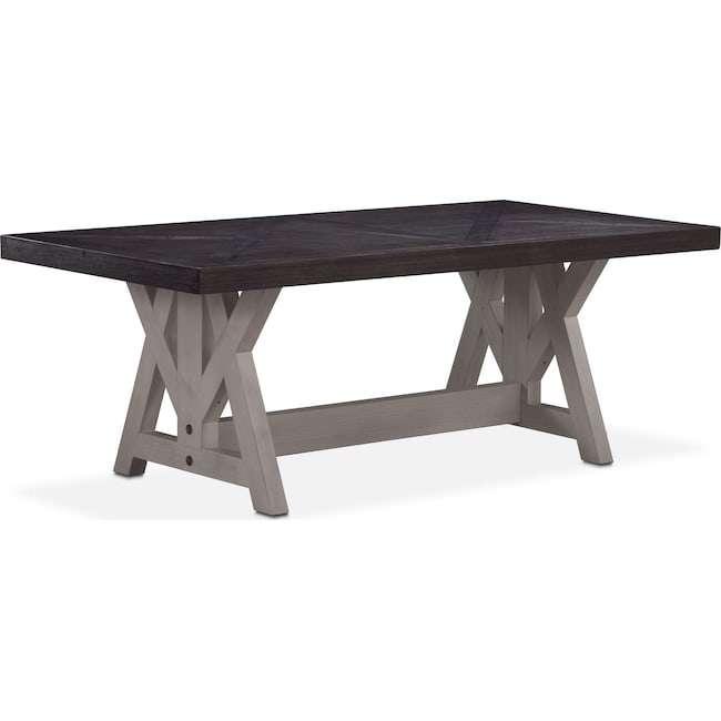 Lancaster 82 Wood Top Table Truffle With Water White Farmhouse Dining Room Furniture Lancaster 82 Wood Top Table Truffle With Water White Farmhouse