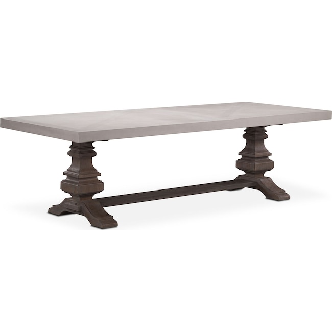 Dining Room Furniture - Lancaster 104" Wood Top Table - Water White with Parchment Urn Base