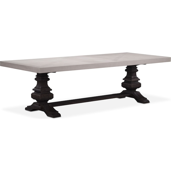 Dining Room Furniture - Lancaster 104" Wood Top Table - Water White with Truffle Urn Base