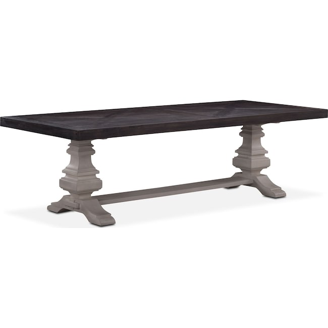 Dining Room Furniture - Lancaster 104" Wood Top Table - Truffle with Water White Urn Base