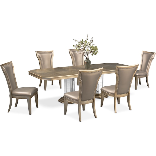 Angelina Dining Table And 6 Dining Chairs Value City Furniture