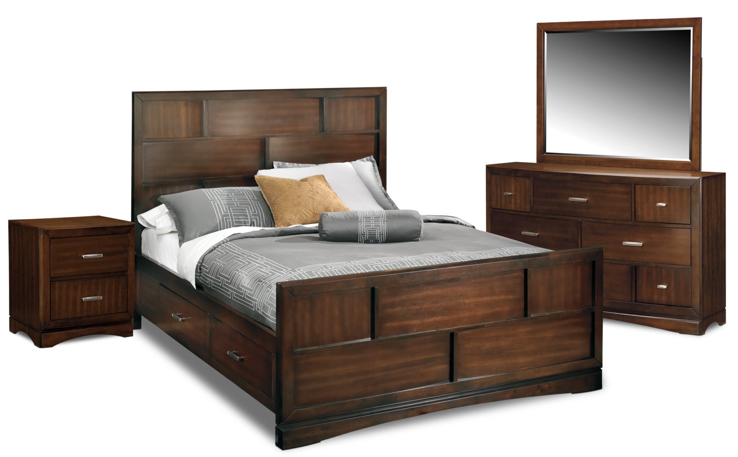 Toronto 6 Piece Storage Bedroom Set With Nightstand Dresser And