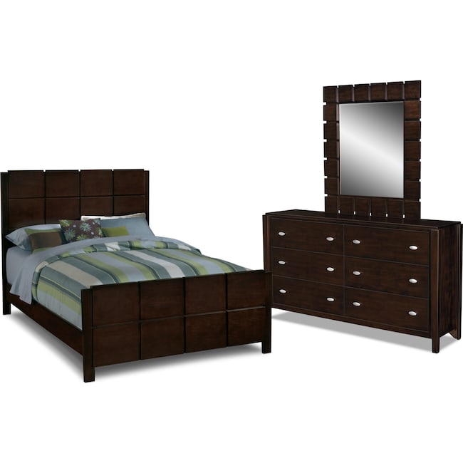 Mosaic 5 Piece Bedroom Set With Dresser And Mirror