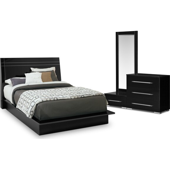The Dimora Panel Collection Black Value City Furniture and Mattresses