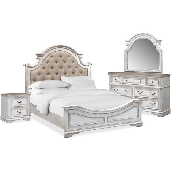 The Marcelle Bedroom Collection Vintage White Value City Furniture and Mattresses