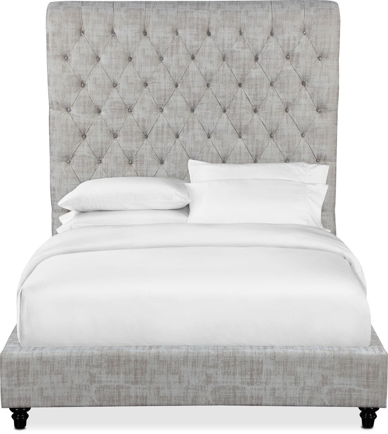 Diana Queen Upholstered Bed Cream Value City Furniture and Mattresses