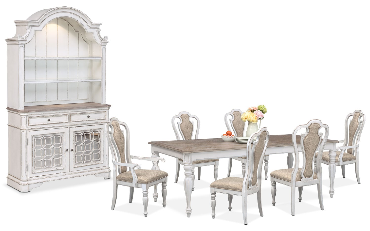 The Marcelle Dining Collection Vintage White Value City The Marcelle Dining Collection Vintage White