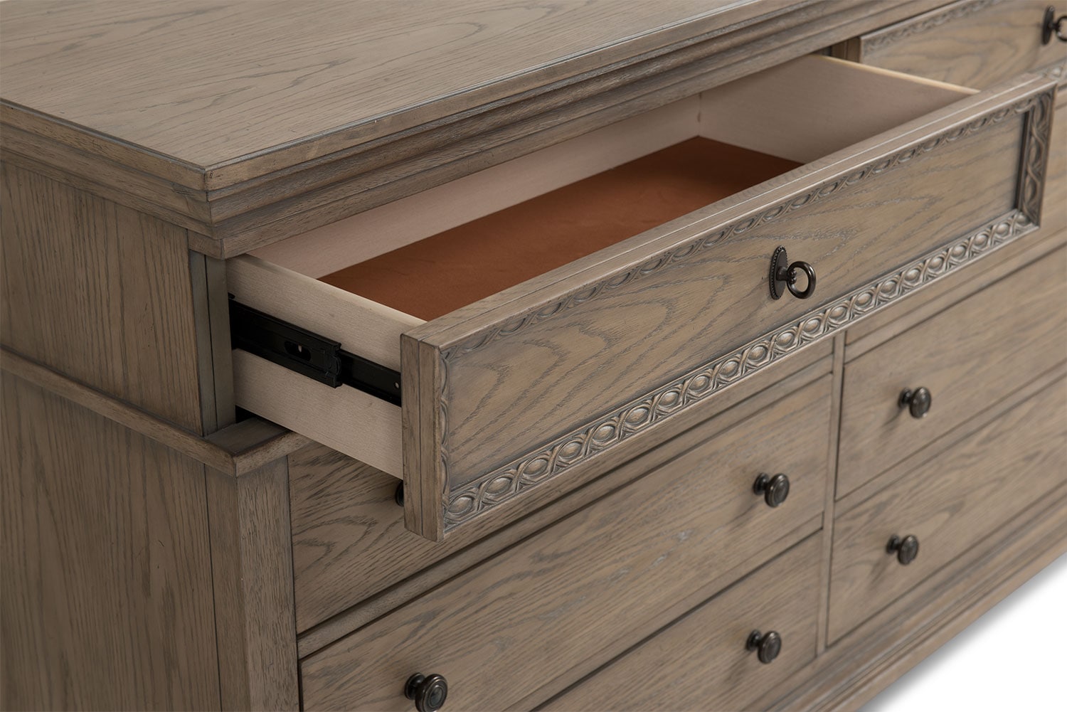 Langham 8Drawer Dresser and Mirror Natural Value City Furniture