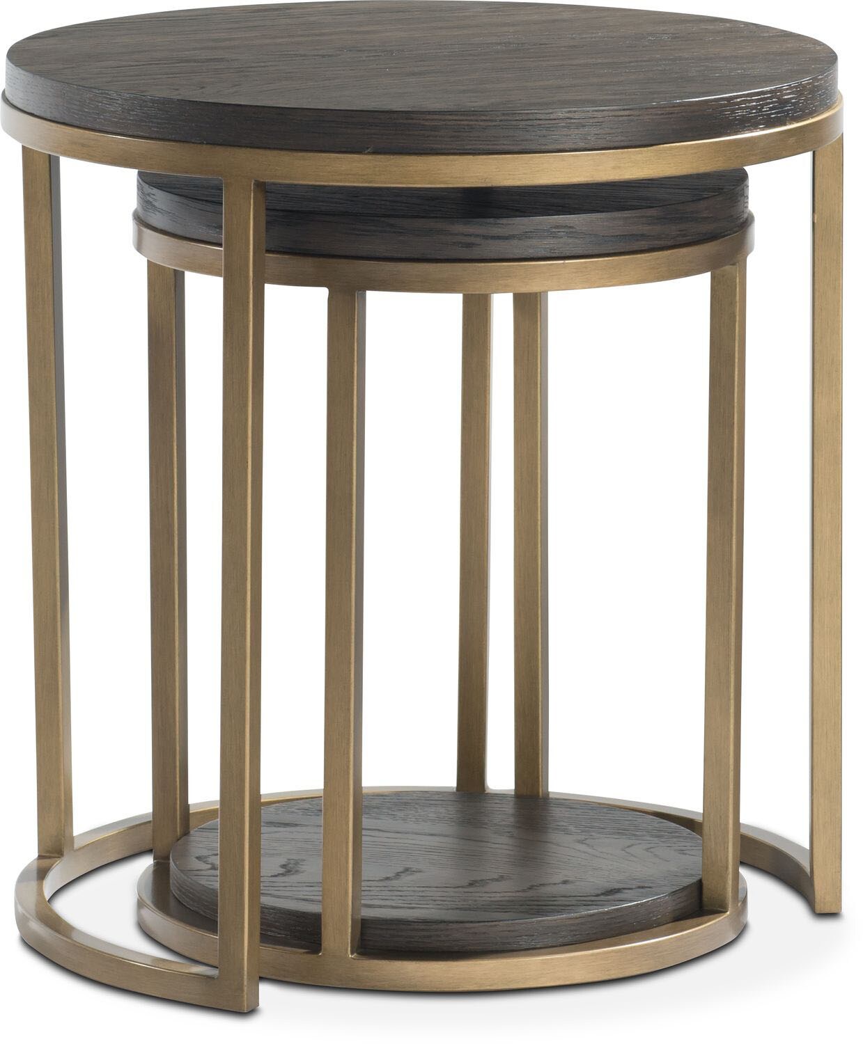 Malibu 2 Piece Nesting Tables Wood Umber Value City Furniture To Change Image