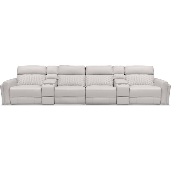 Living Room Furniture - Catalina 6-Piece Dual-Power Reclining Sectional with 4 Reclining Seats