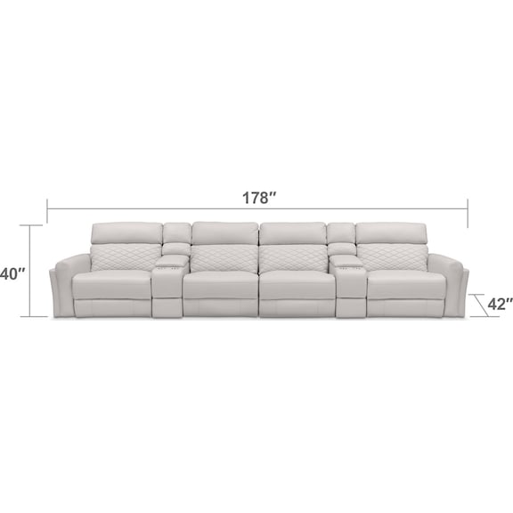 Living Room Furniture - Catalina 6-Piece Dual-Power Reclining Sectional with 4 Reclining Seats