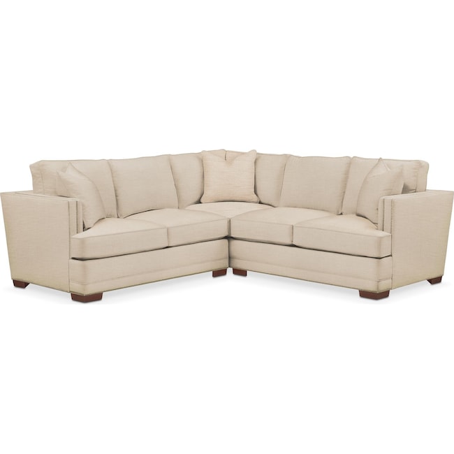 Living Room Furniture - Arden 2-Piece Sectional with Loveseat