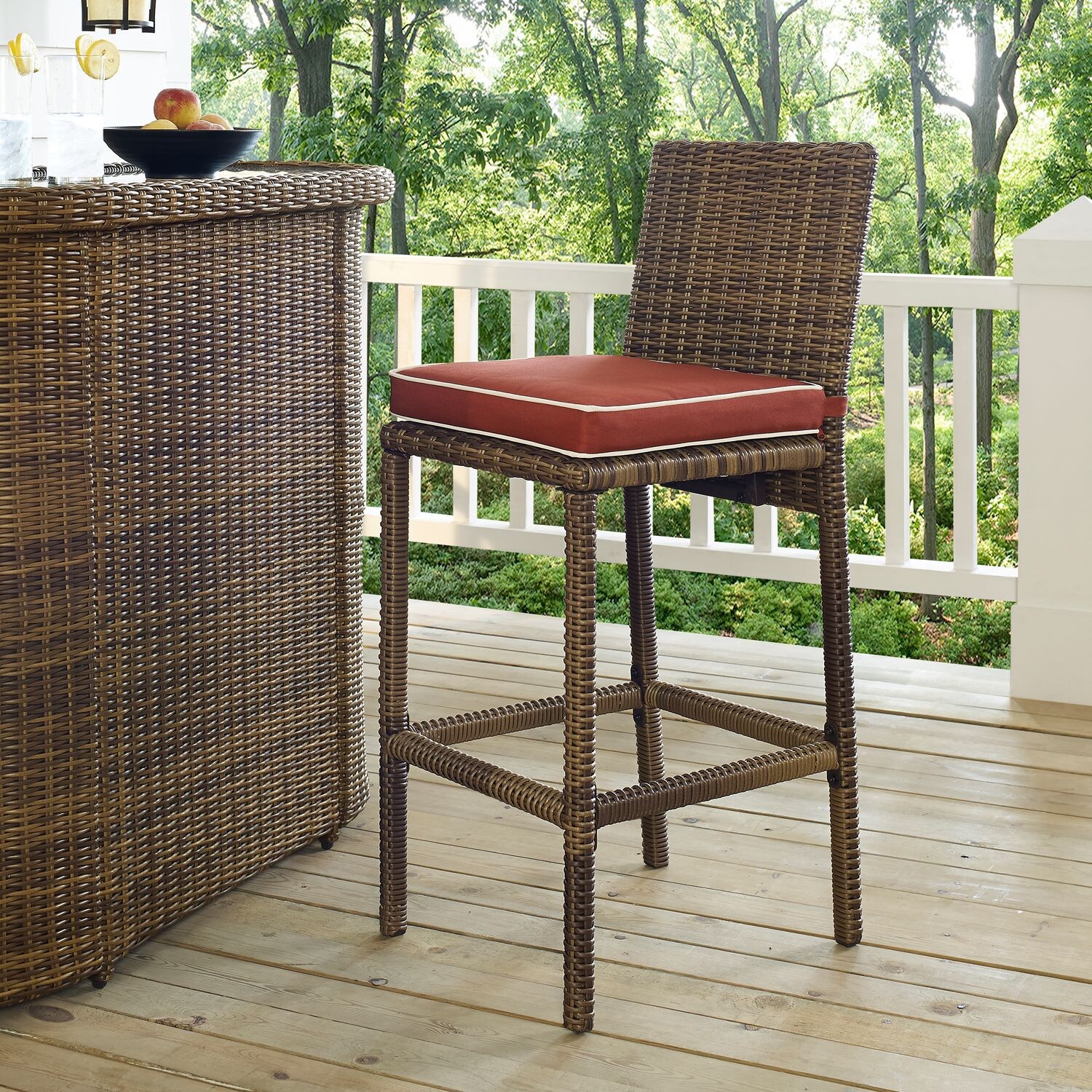 Destin Outdoor Set of 2 Barstools Sangria Value City Furniture and