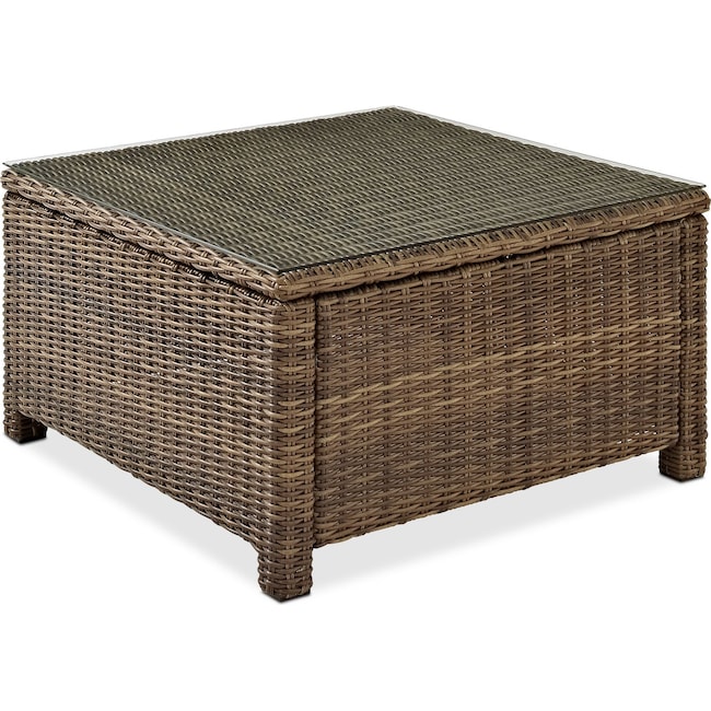 Outdoor Furniture - Destin Outdoor Square Coffee Table - Brown