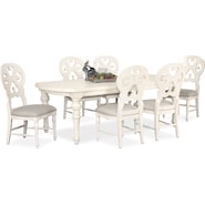 Charleston Rectangular Dining Table and 6 Scroll-Back Side Chairs