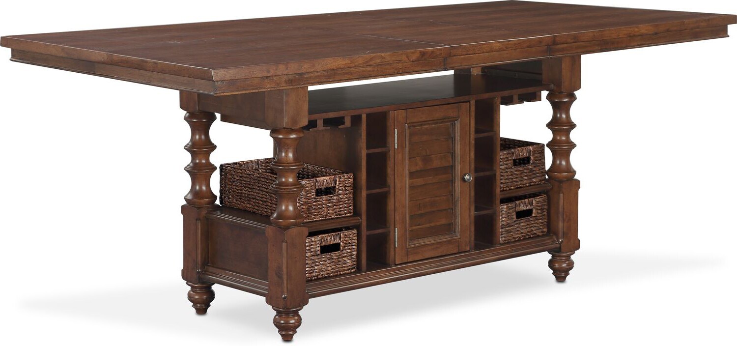 Charleston CounterHeight Dining Table and 6 ScrollBack Stools