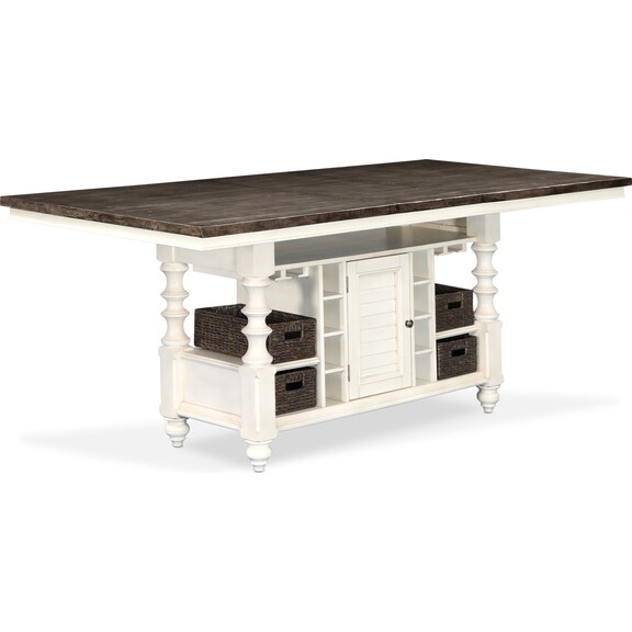Charleston CounterHeight Kitchen Island and 6 ScrollBack Stools