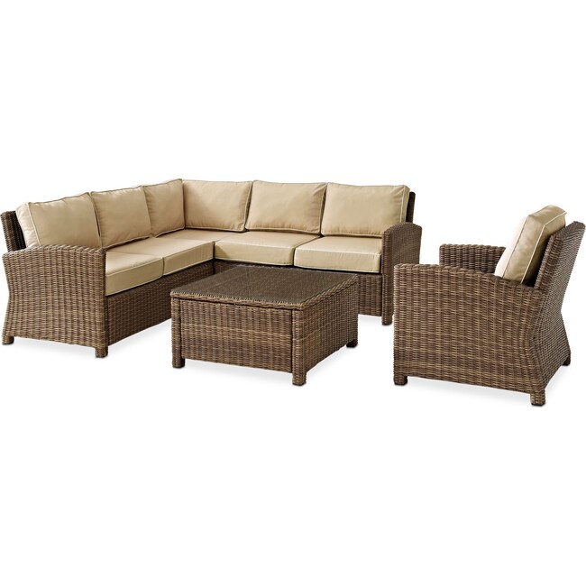 Outdoor Furniture - Destin 3-Piece Outdoor Sectional, Chair and Coffee Table Set