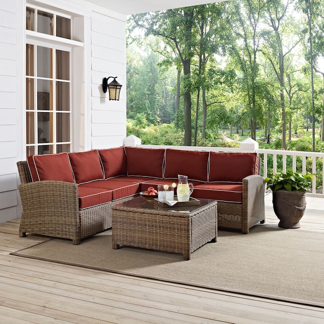 Outdoor Furniture - Destin 3-Piece Outdoor Sectional and Coffee Table Set