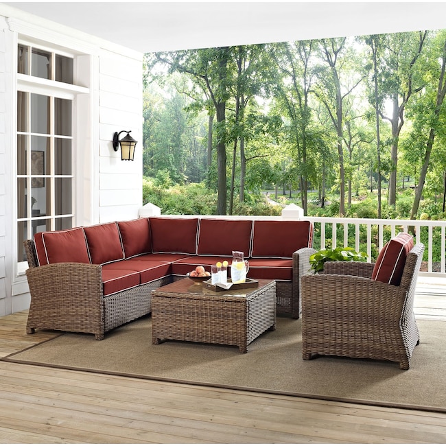 destin 3-piece outdoor sectional, chair and coffee table set | value